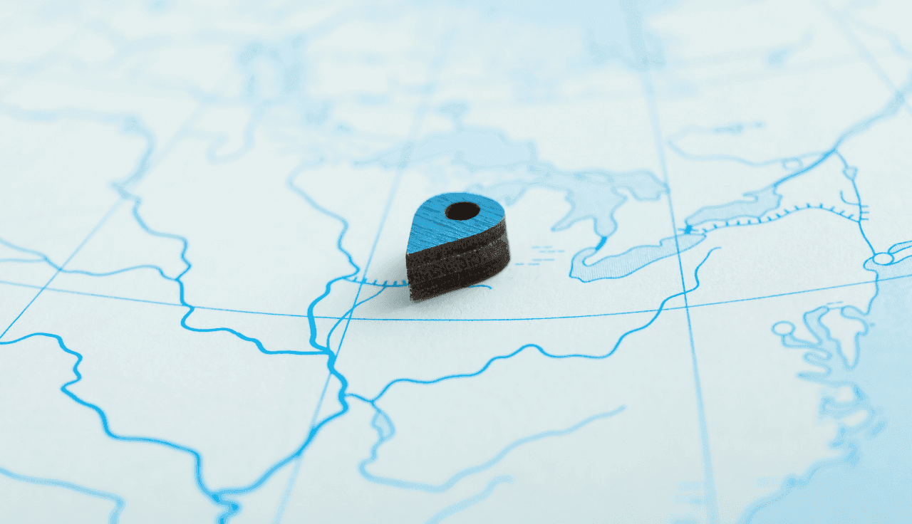Nahaufnahme einer blauen Map